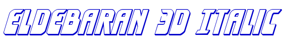 Eldebaran 3D Italic police de caractère
